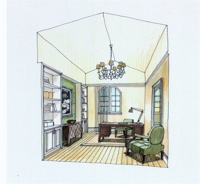 某小区住宅室内空间设计cad施工图附手绘图(3)
