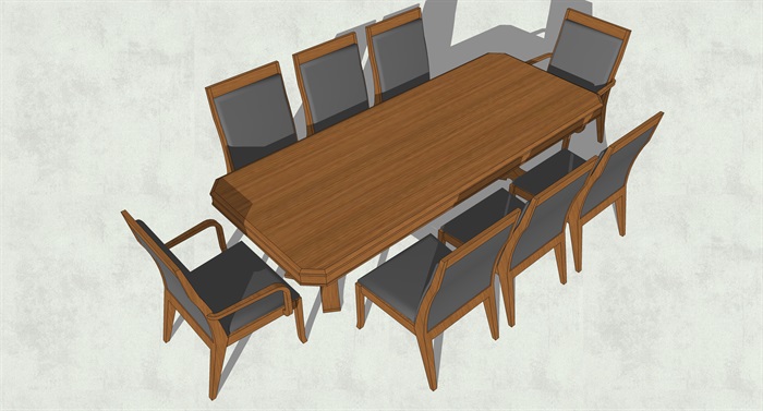 桌椅详细设计su模型
