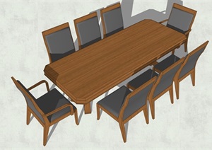 桌椅详细设计SU(草图大师)模型