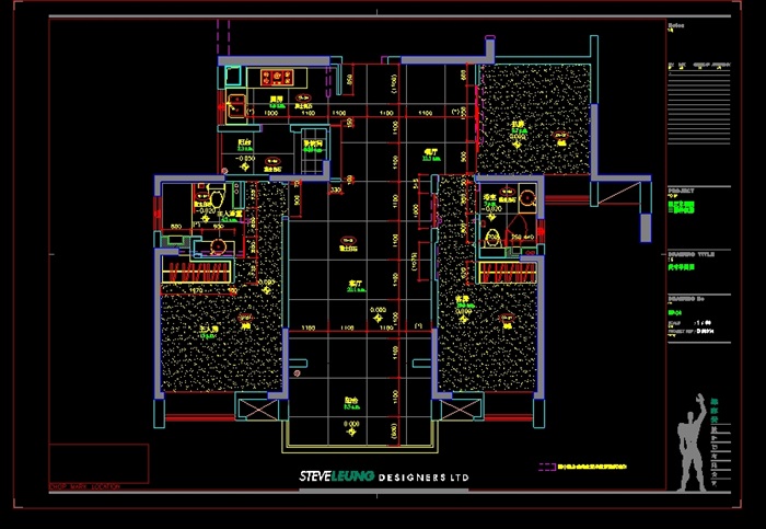 某东和院三房样板房室内设计cad施工图(1)