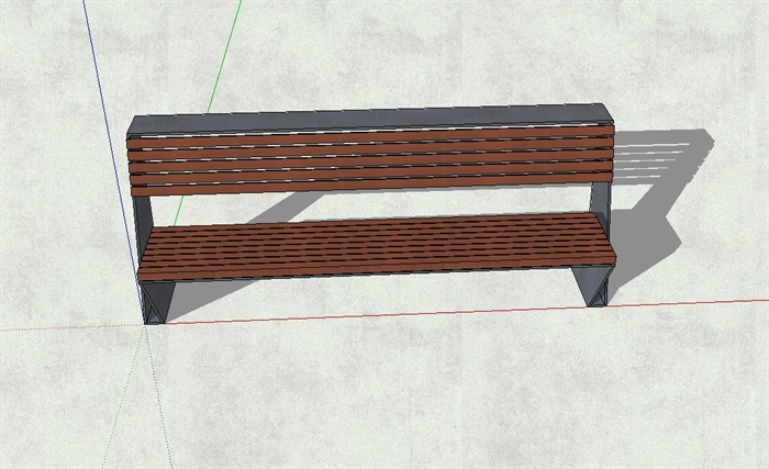 园林景观户外长条座椅设计su模型(2)
