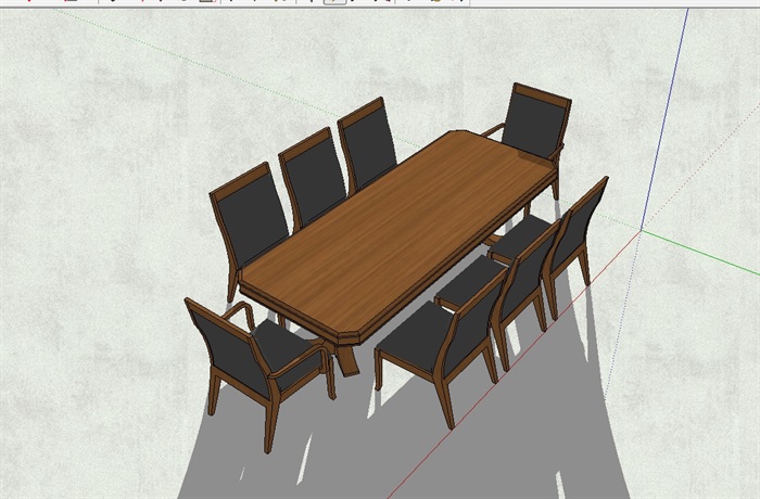 桌椅详细设计su模型(3)