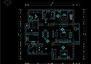 现代住宅室内空间设计cad施工图
