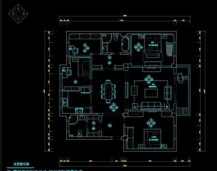现代住宅室内空间设计cad施工图(1)