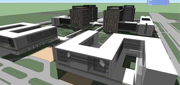 产业园办公楼详细建筑su模型