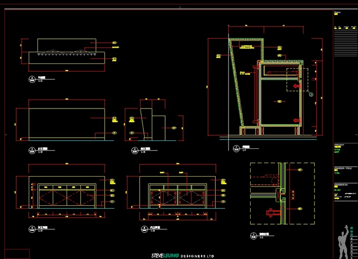 某户型住宅室内设计cad施工图及材料样板(5)