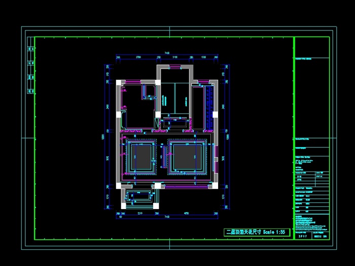 某名人堂别墅室内空间设计cad施工图(3)