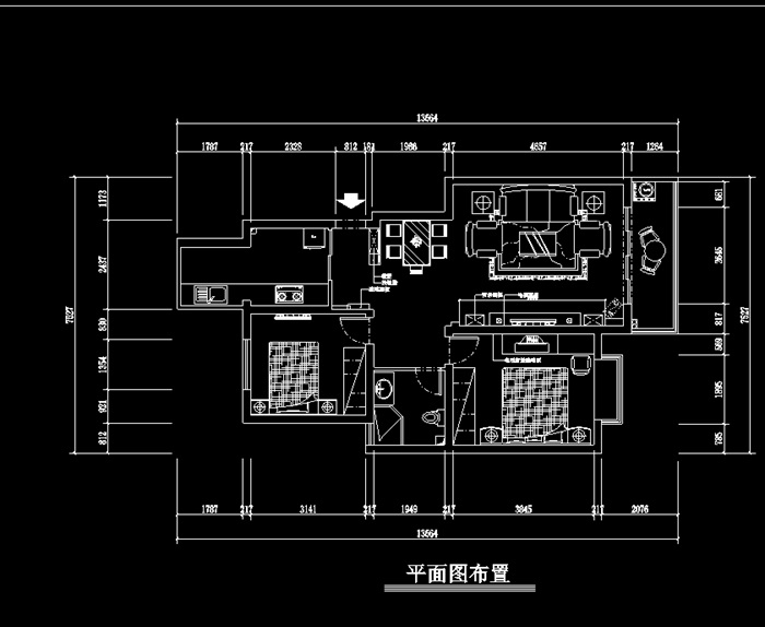 兩居現代簡潔風格室內cad施工圖附效果圖[原創]