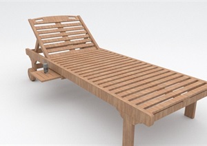 户外木质详细躺椅素材设计SU(草图大师)模型
