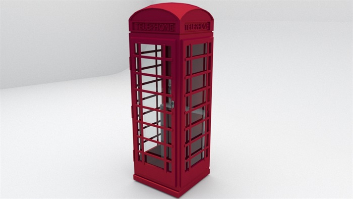 英式电话亭素材设计su模型