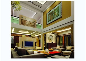 现代风格三居室内空间设计cad施工图含效果