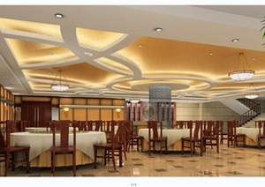 580平米中餐厅室内设计cad装修图（含效果图）