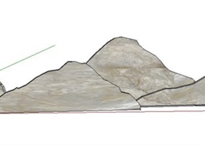 中式景石素材设计SU(草图大师)模型