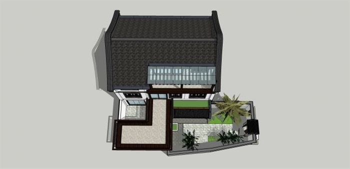 新中式乡村三层民宅ＳＵ模型(6)