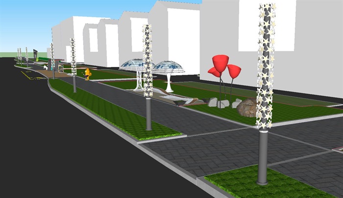 现代街道景观改造方案ＳＵ模型(4)