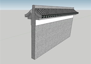 5个马头墙建筑构件ＳＵ模型