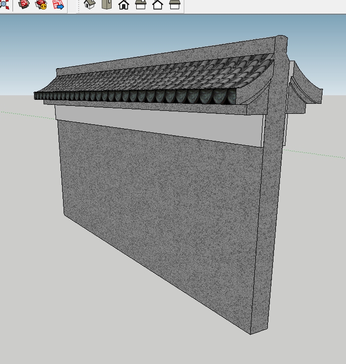 5个马头墙建筑构件ＳＵ模型(2)