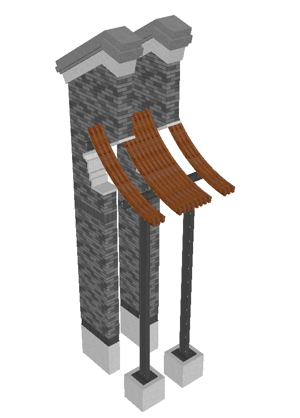 5个马头墙建筑构件ＳＵ模型(3)
