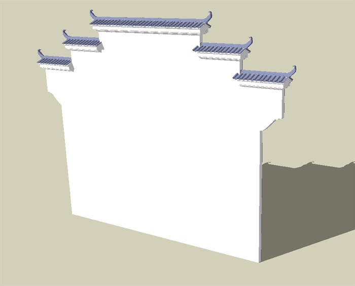 5个马头墙建筑构件ＳＵ模型(6)