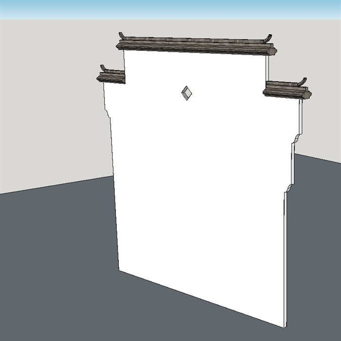 5个马头墙建筑构件ＳＵ模型(9)