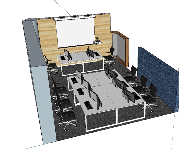 会议室详细室内空间设计su模型(2)