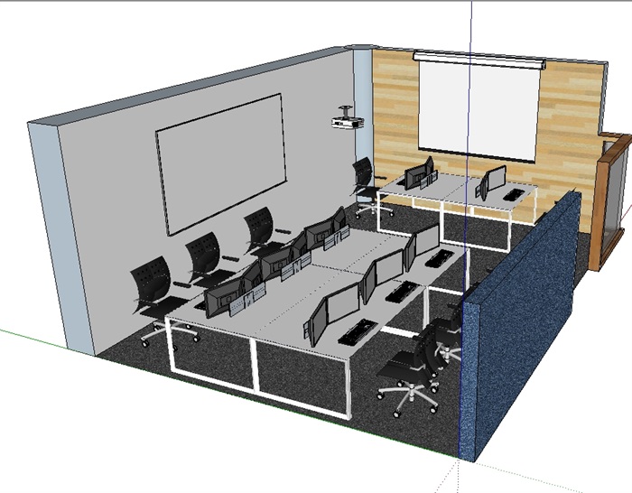 会议室详细室内空间设计su模型(1)