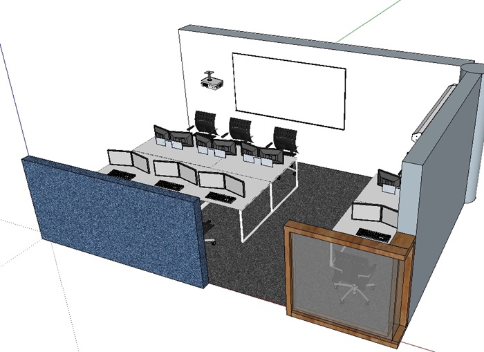 会议室详细室内空间设计su模型(3)