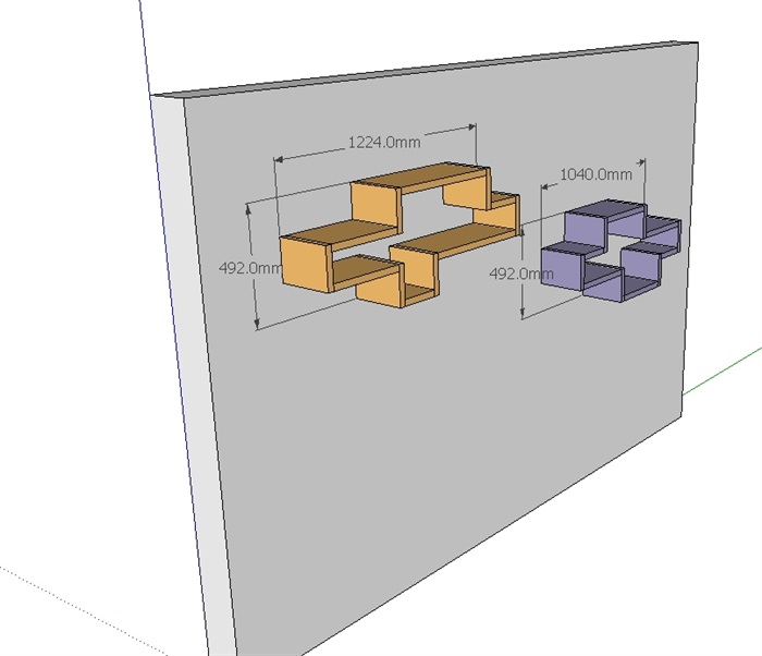 墙柜素材详细设计su模型(1)
