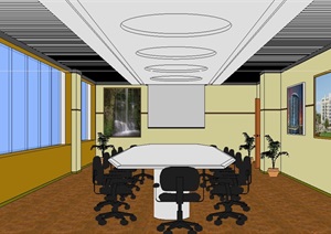 某详细的会议室空间SU(草图大师)模型
