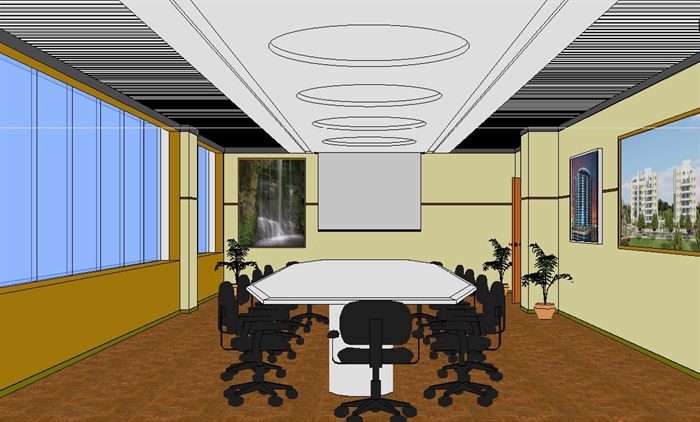 某详细的会议室空间su模型(1)