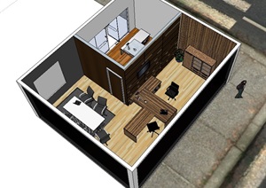 老板办公室空间SU(草图大师)模型