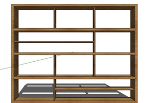 木制书架置物架设计SU(草图大师)模型