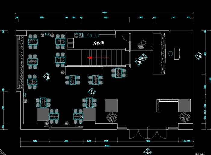 茶餐厅空间设计cad施工图及效果图 3D源文件及贴图(6)