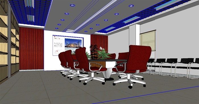 会议室详细空间装饰设计su模型(5)