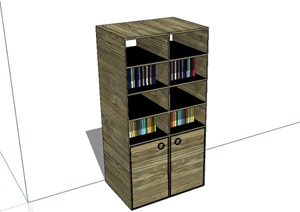 现代书柜独特详细设计SU(草图大师)模型