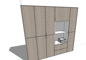 储物柜、衣柜室内空间设计SU(草图大师)模型