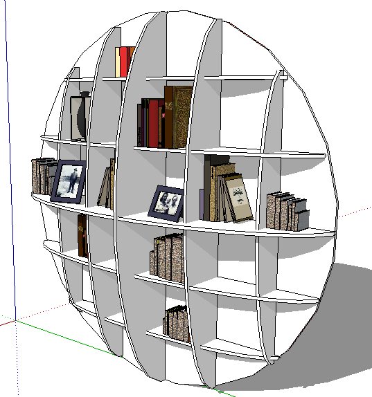 墙柜置物架设计su模型(2)