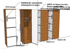 衣柜储物柜设计SU(草图大师)模型