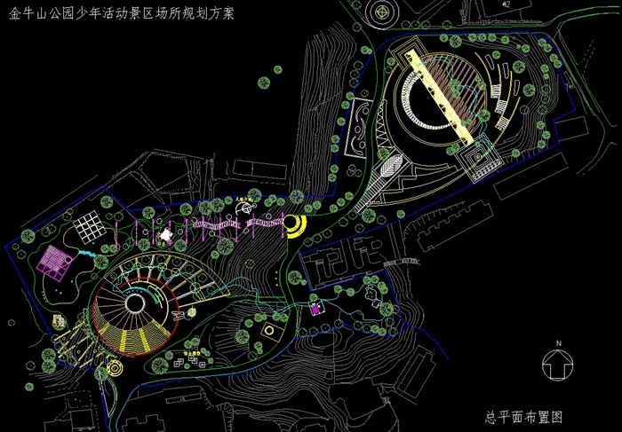 某详细的公园规划设计cad方案图(1)