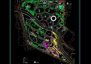 某公园景观植物配置规划设计cad方案图