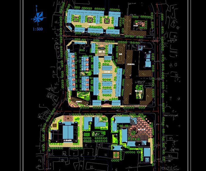 某现代镇建设规划设计cad方案图(1)