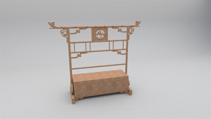 中式木柜独特造型设计su模型