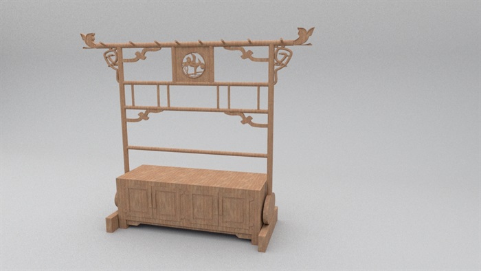 中式木柜独特造型设计su模型
