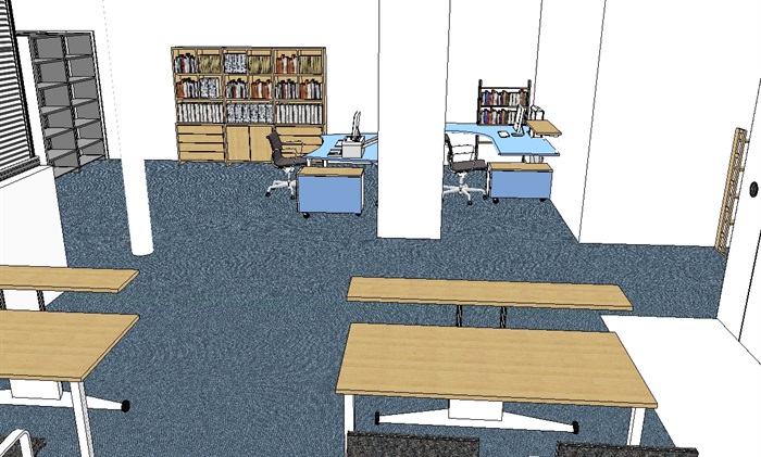 图书馆详细室内空间设计su模型(2)