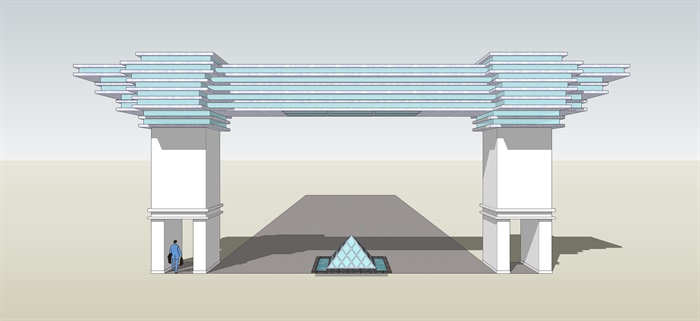 16个现代风格大门建筑方案ＳＵ模型(5)