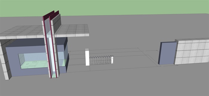 16个现代风格大门建筑方案ＳＵ模型(6)