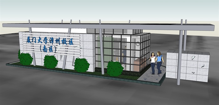 16个现代风格大门建筑方案ＳＵ模型(12)