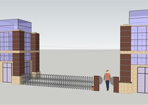 10个现代风格大门建筑方案ＳＵ模型