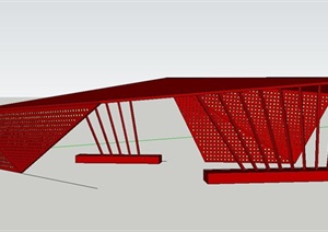 折线廊架详细设计SU(草图大师)模型