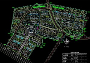 江信花园住宅景观规划设计cad总平面图